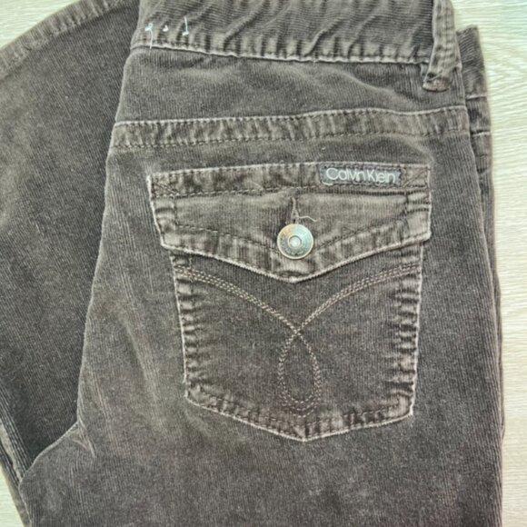 Calvin Klein - Corduroy Jeans Womens Size 12 Brown 5-Pocket Bootcut - Picture 7 of 10
